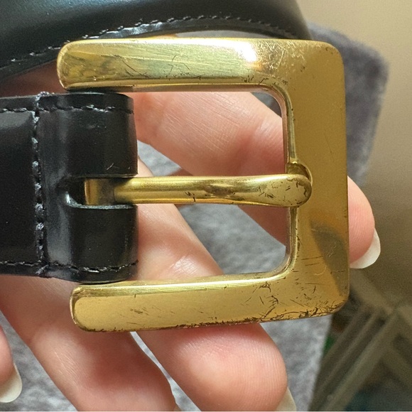 Vintage coach black leather belt with gold tone buckle - Picture 8 of 8